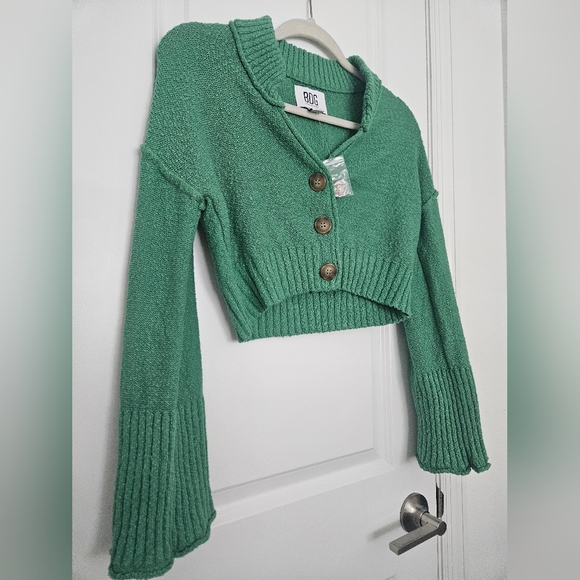NWOT Urban Outfitters BDG Green Cropped Cardigan Sweater Size XS - Picture 5 of 11